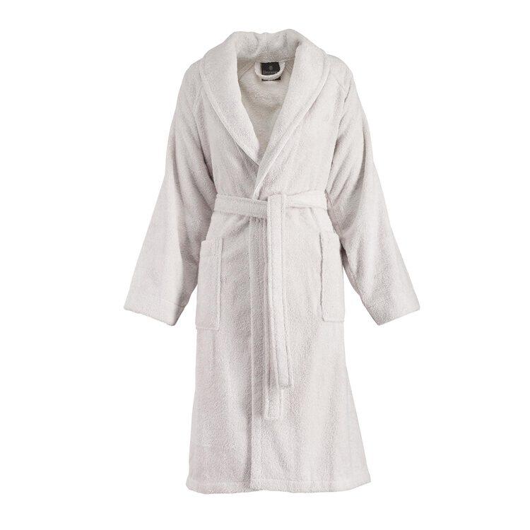 Peignoir adulte col châle coton Douceur nature – Blanc Cerise